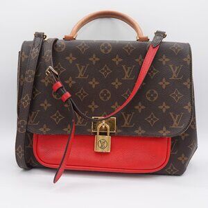 Louis Vuitton Marignan Satchel Red Leather